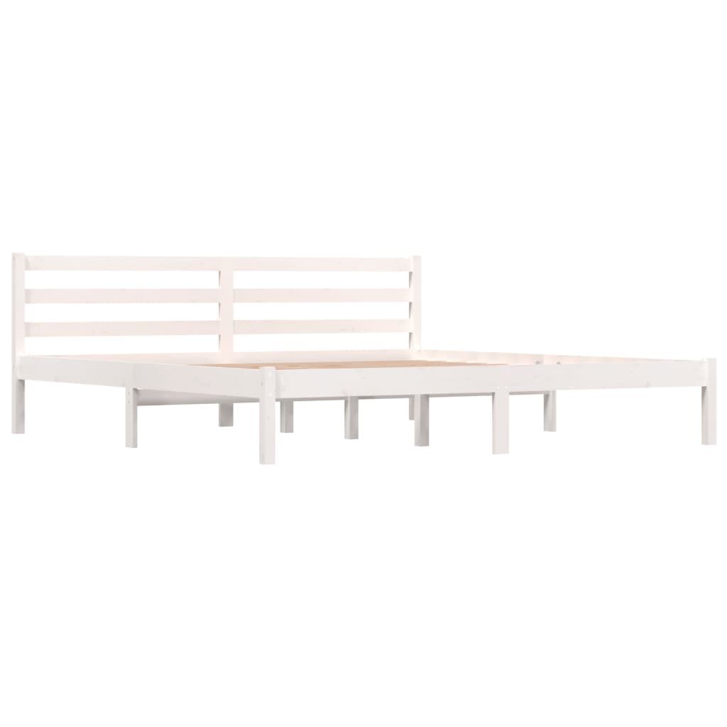 vidaXL Bedframe massief grenenhout 180x200 cm wit