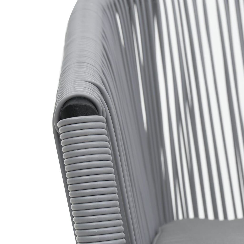 vidaXL 3-delige Bistroset met kussens PE-rattan grijs