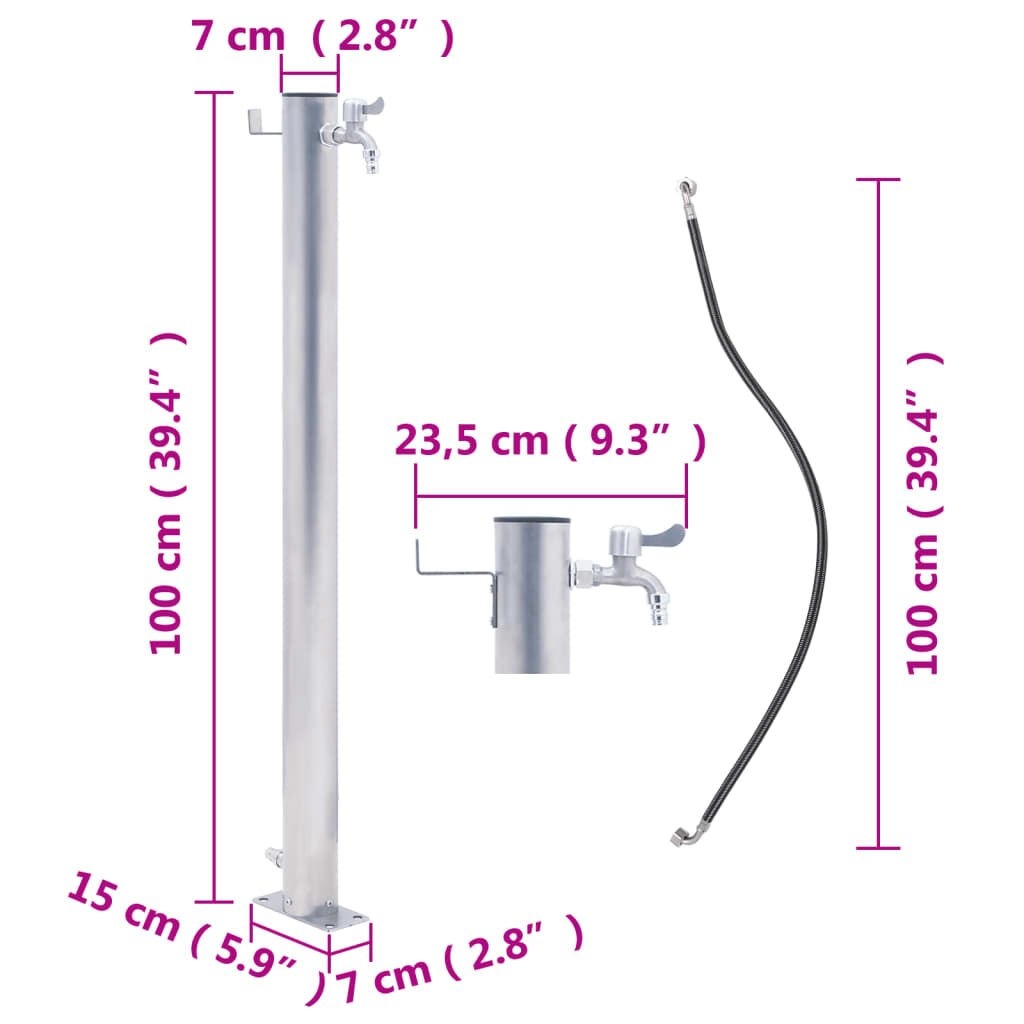 vidaXL Waterzuil RVS 100cm - 55% Korting!
