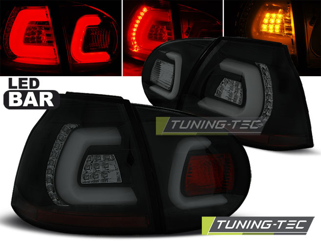Achterlichten VW GOLF 5 10 03-09 ZWART SMOKE LED STRIP