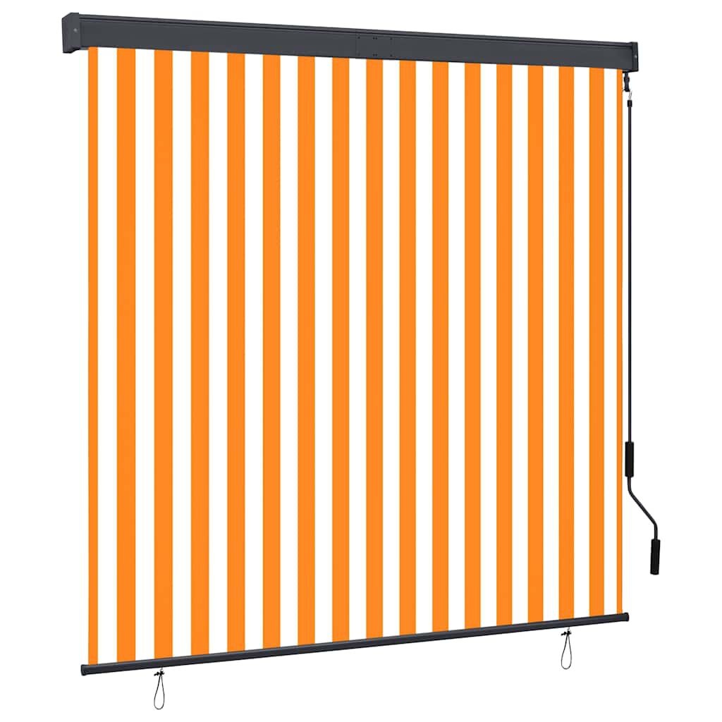 vidaXL Rolgordijn Buiten 160x250 Wit/Oranje -40%