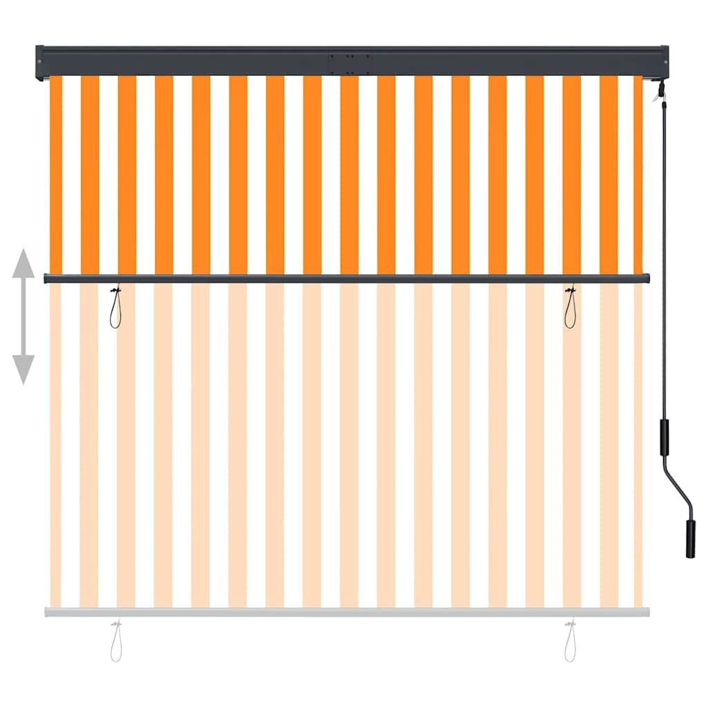 vidaXL Rolgordijn Buiten 160x250 Wit/Oranje -40%
