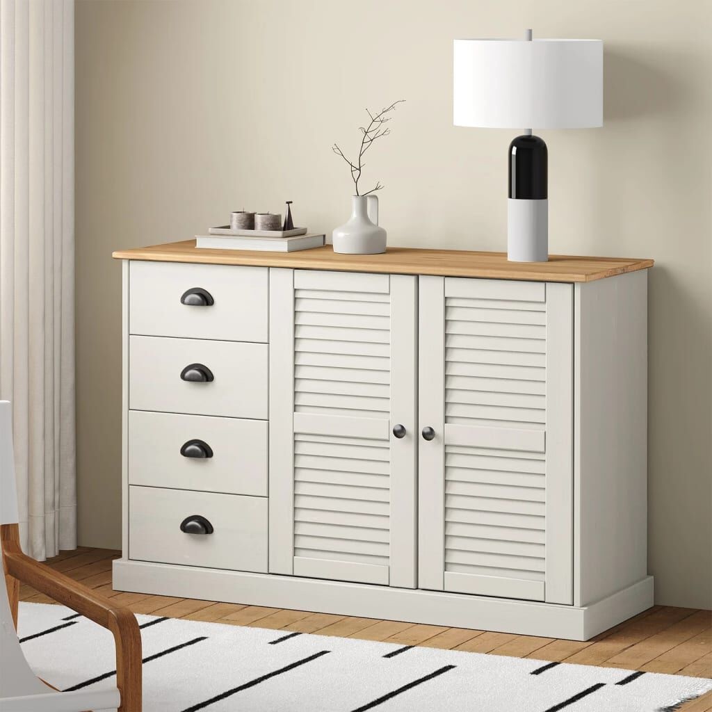 VidaXL Dressoir VIGO Wit Grenen - 40% Korting!