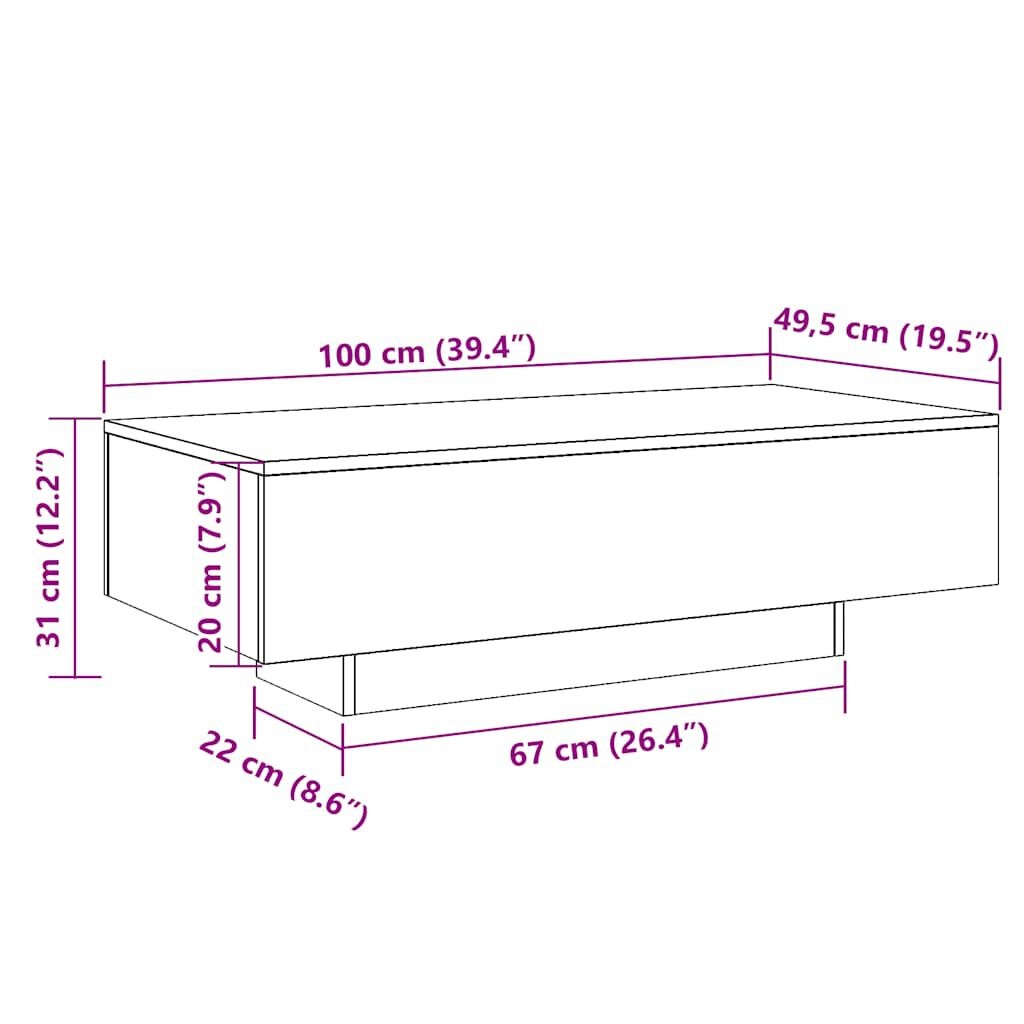 vidaXL Salontafel Wit Hoogglans - 100cm - 35% Korting!