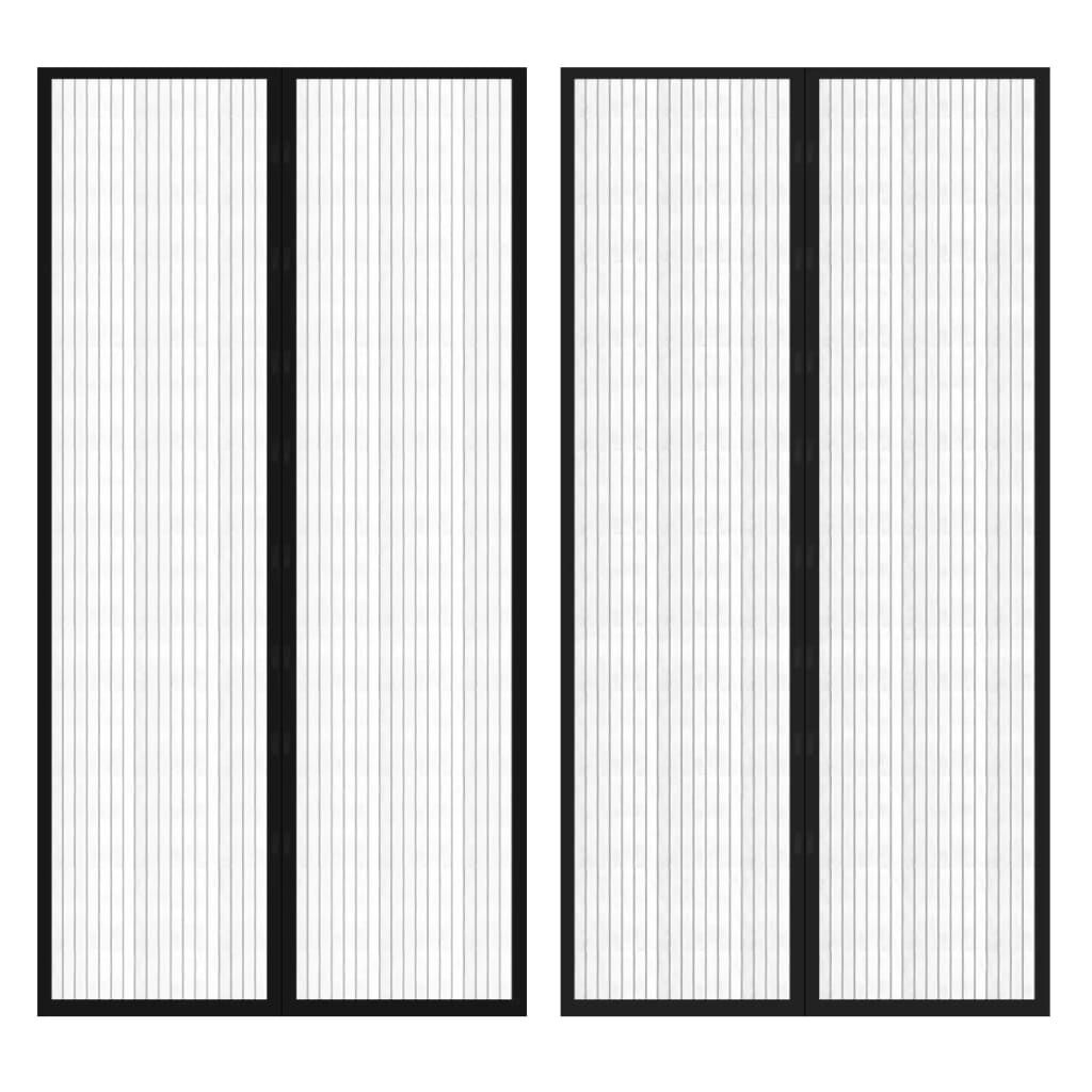 vidaXL Magnetisch Insectengordijn 2x 210x100cm Zwart -40%