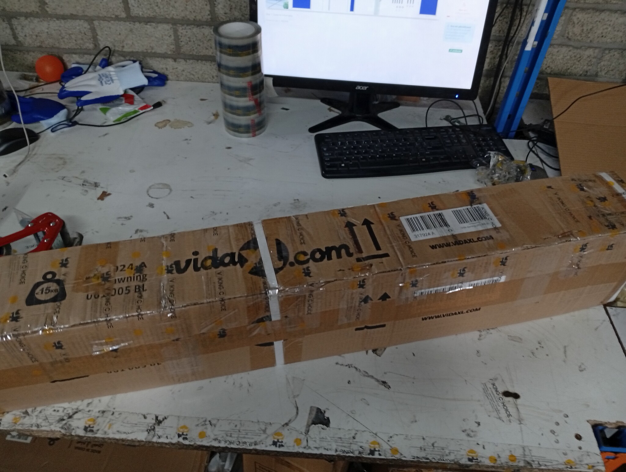 vidaXL Uittrekbaar Tuinscherm 160x500cm Blauw -60%!