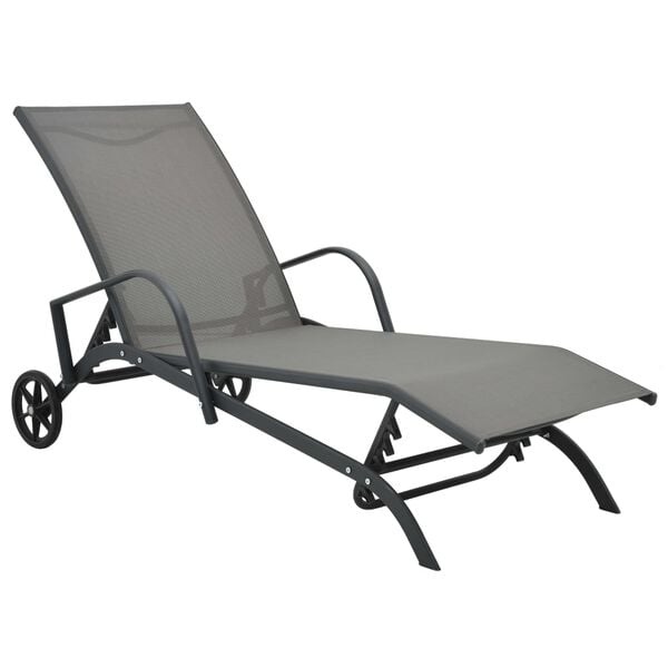 vidaXL Ligbed Grijs - Staal & Textileen - 55% Korting!