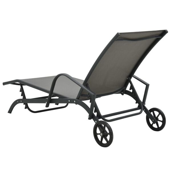 vidaXL Ligbed Grijs - Staal & Textileen - 55% Korting!