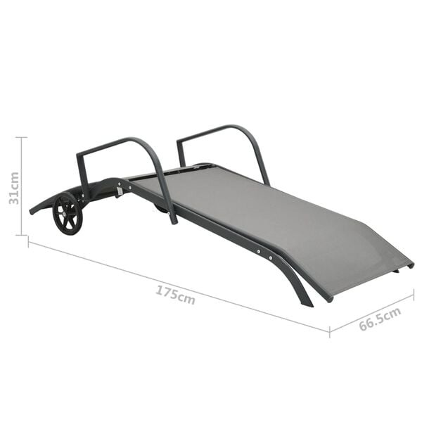 vidaXL Ligbed Grijs - Staal & Textileen - 55% Korting!
