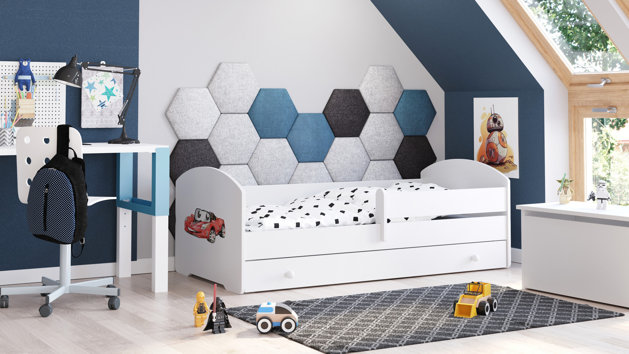 Raceauto Kinderbed 160x80 + Matras & Hek - 50% Korting! (Lichte schade)