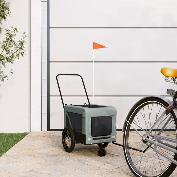 vidaXL Hondenfietstrailer Grijs/Zwart - 35% Korting!