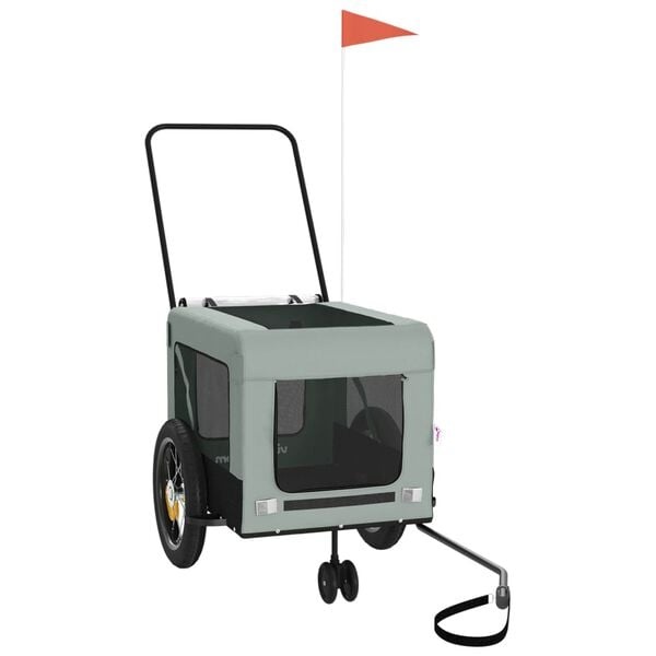 vidaXL Hondenfietstrailer Grijs/Zwart - 35% Korting!