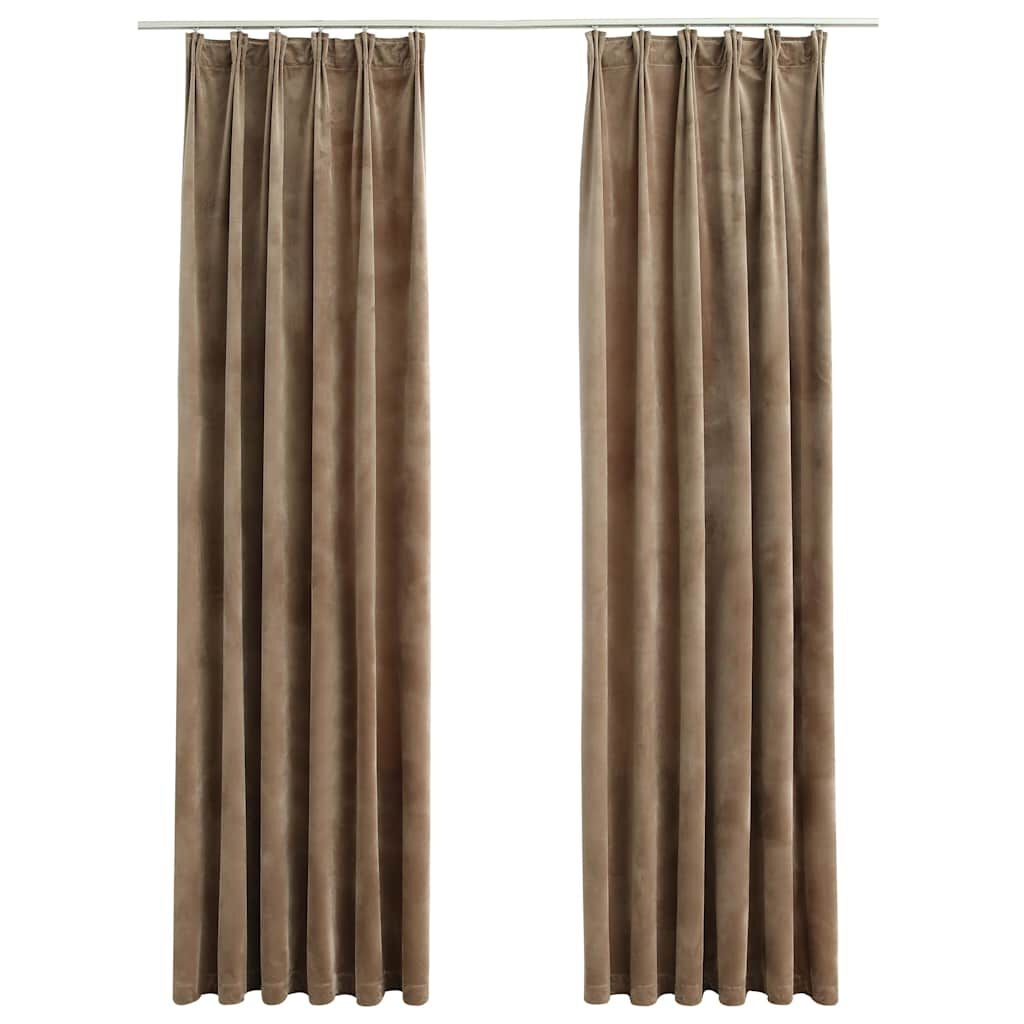 Verduisterende Fluweel Gordijnen Beige 140x175cm - 40% Korting!