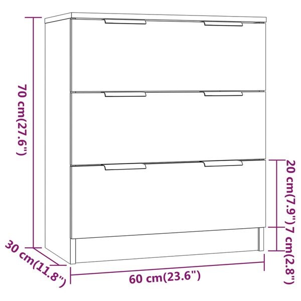 Dressoir Hoogglans Wit 60cm - 40% Korting!