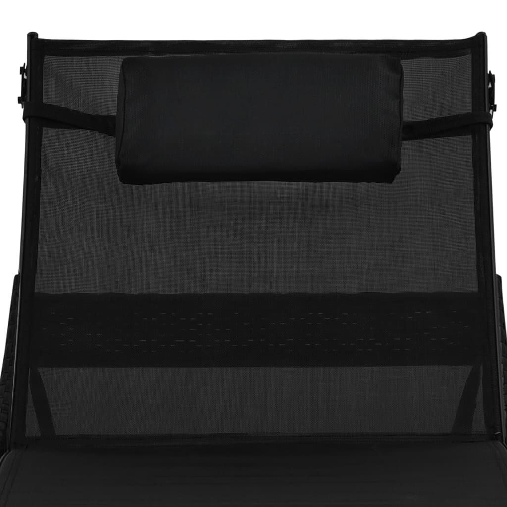 vidaXL Ligbed Zwart Rattan m. Kussen -51%! Topdeal