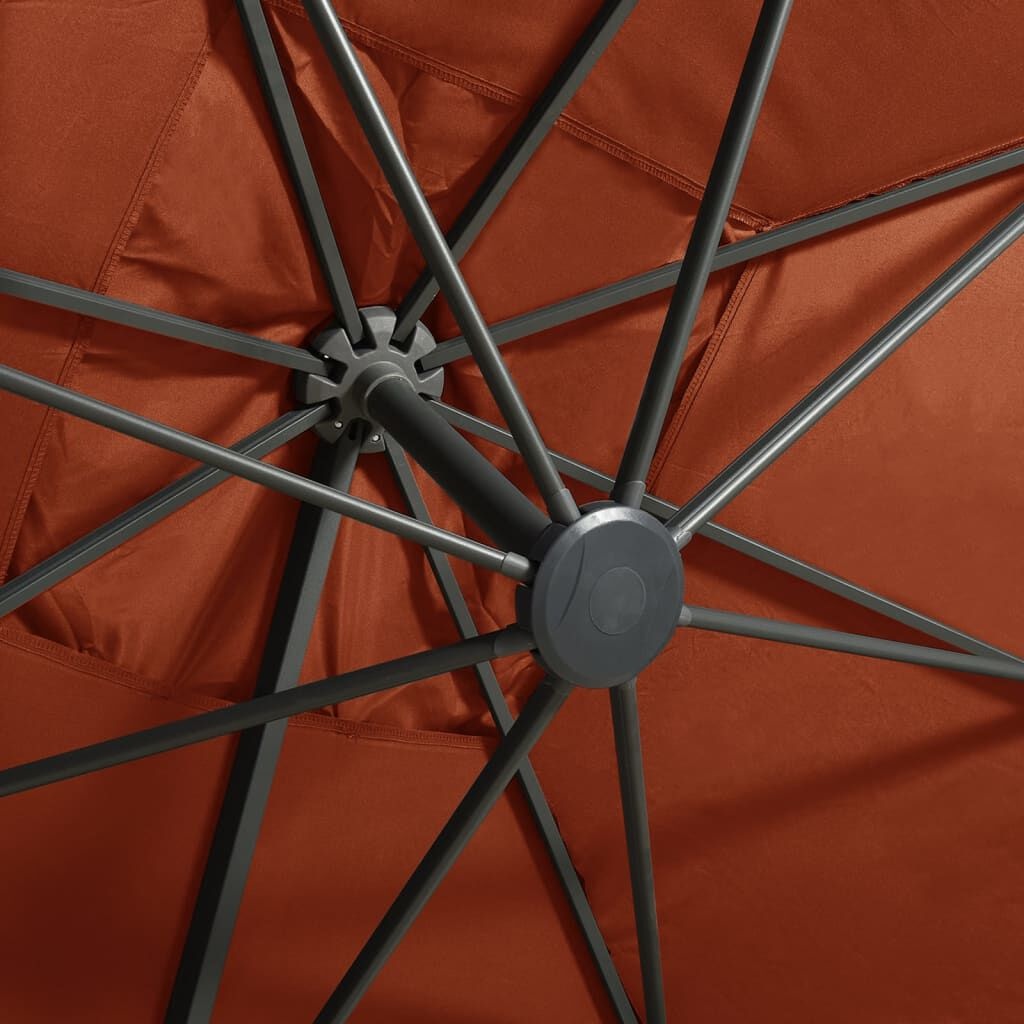 vidaXL Zweefparasol LED Terracotta - 300cm - 59% Korting!