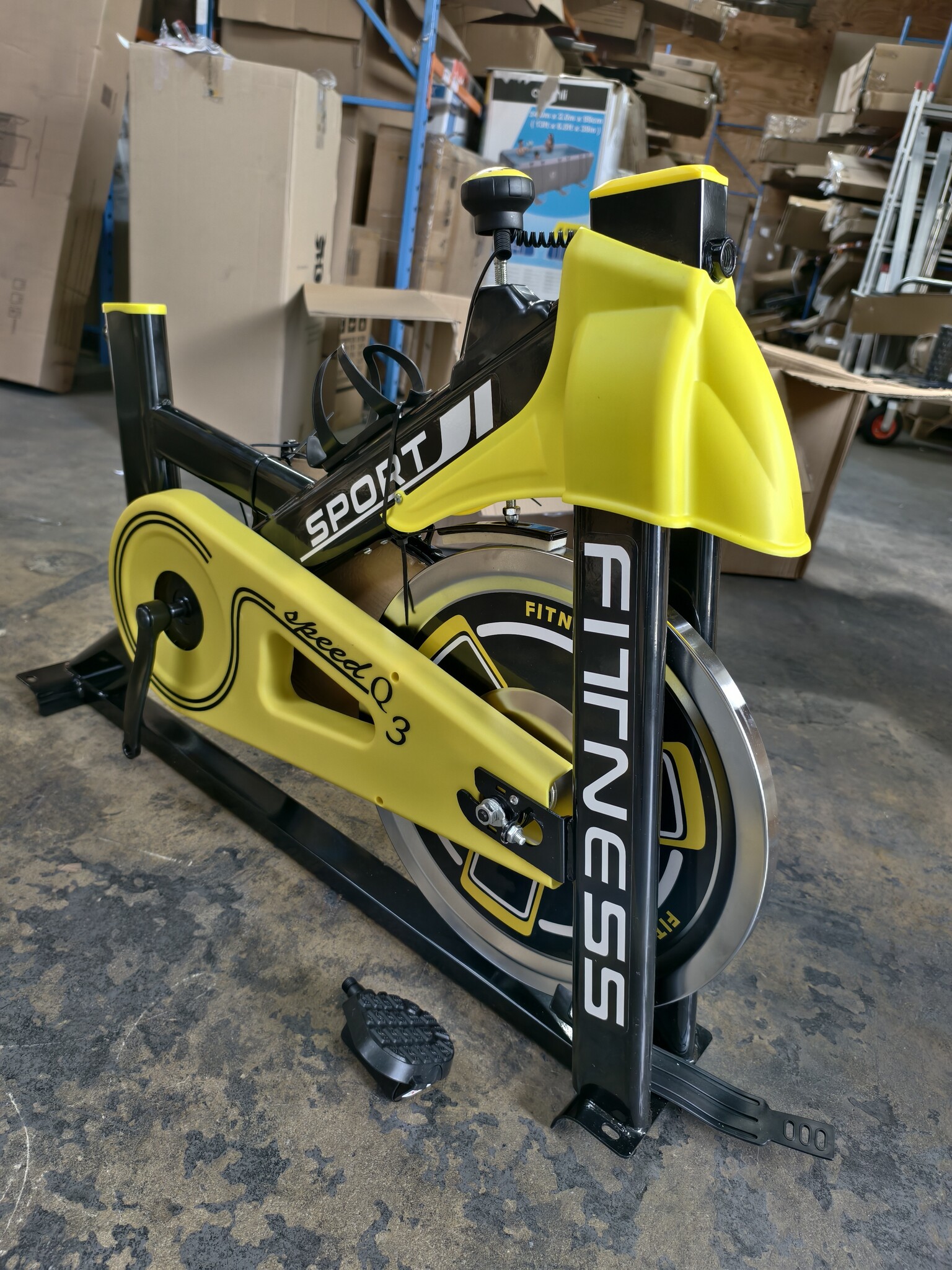 Gebruikte Hometrainer/Spinningfiets - Geel - Krasjes!