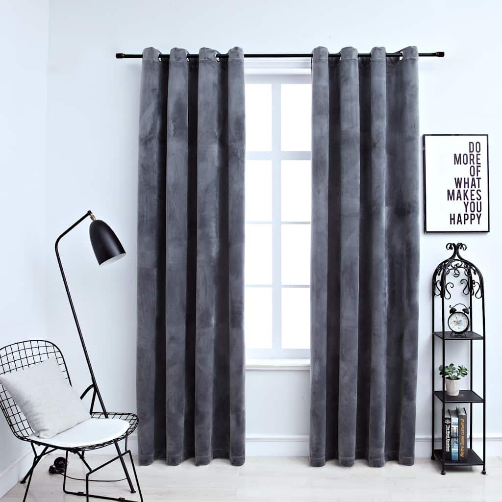 VidaXL Verduisterende Gordijnen Fluweel Zwart 140x245 -40%