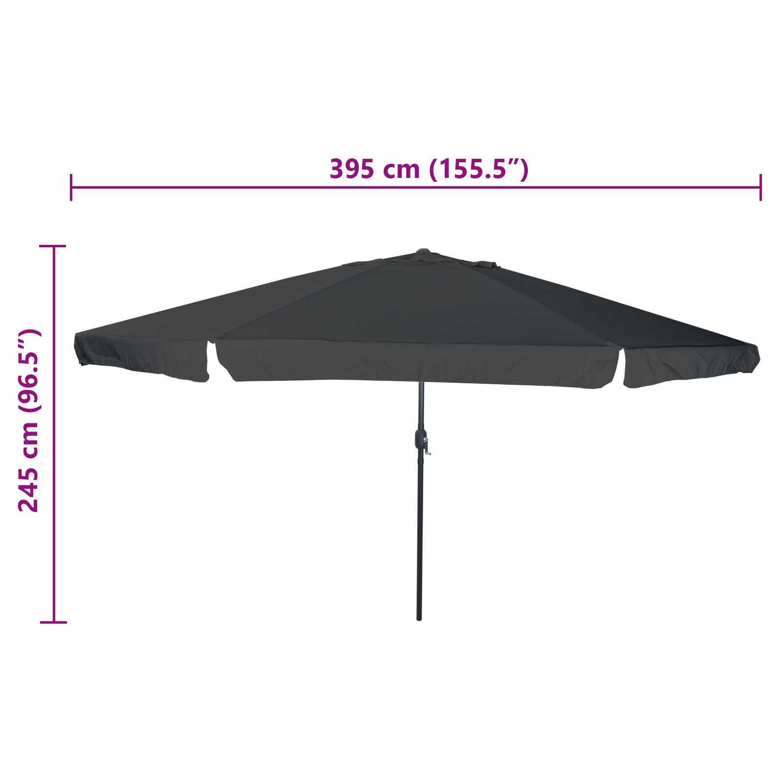 vidaXL Tuinparasol 395x395cm Antraciet/Zwart -40%!