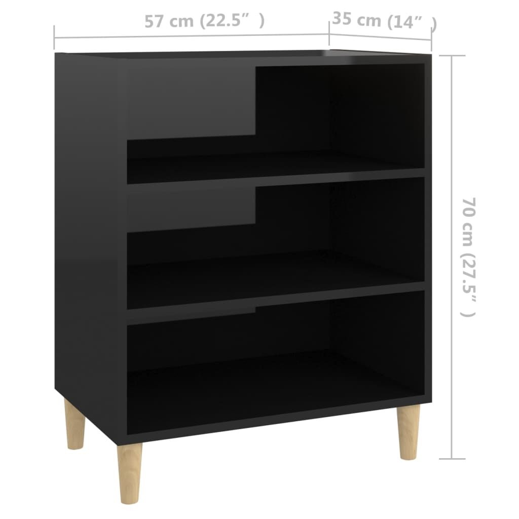 vidaXL Dressoir Zwart Hoogglans - Beschadigd - 55% Korting!