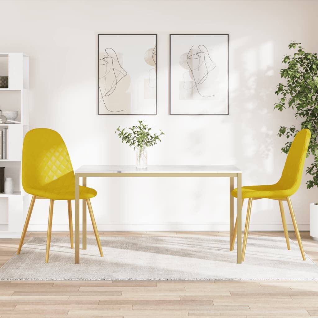 VidaXL Eetkamerstoelen Mosterdgeel (2 st) - 40% Korting!