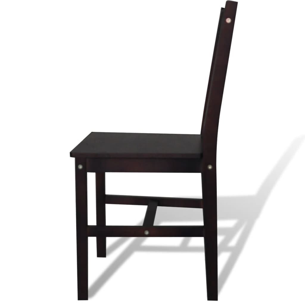 VidaXL Eetkamerstoelen (4x) Grenen Donkerbruin -40%