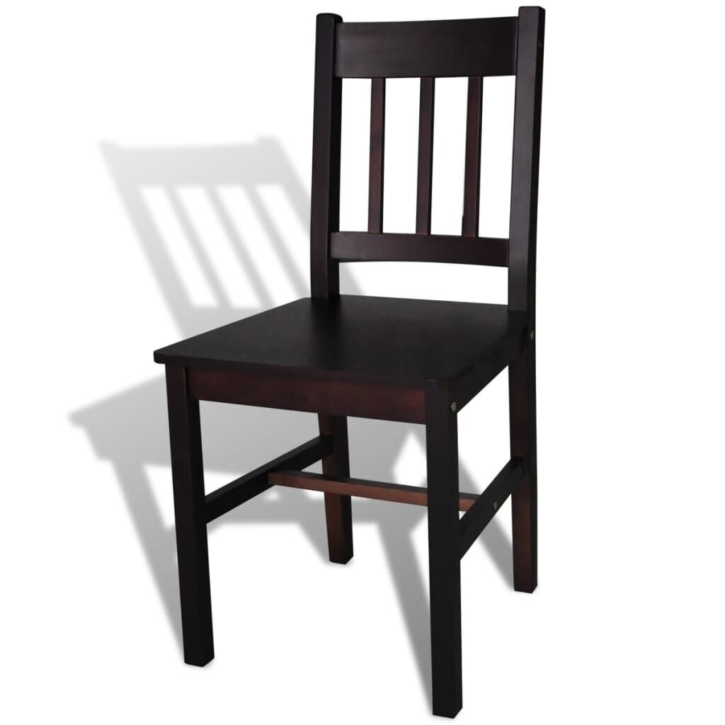 VidaXL Eetkamerstoelen (4x) Grenen Donkerbruin -40%