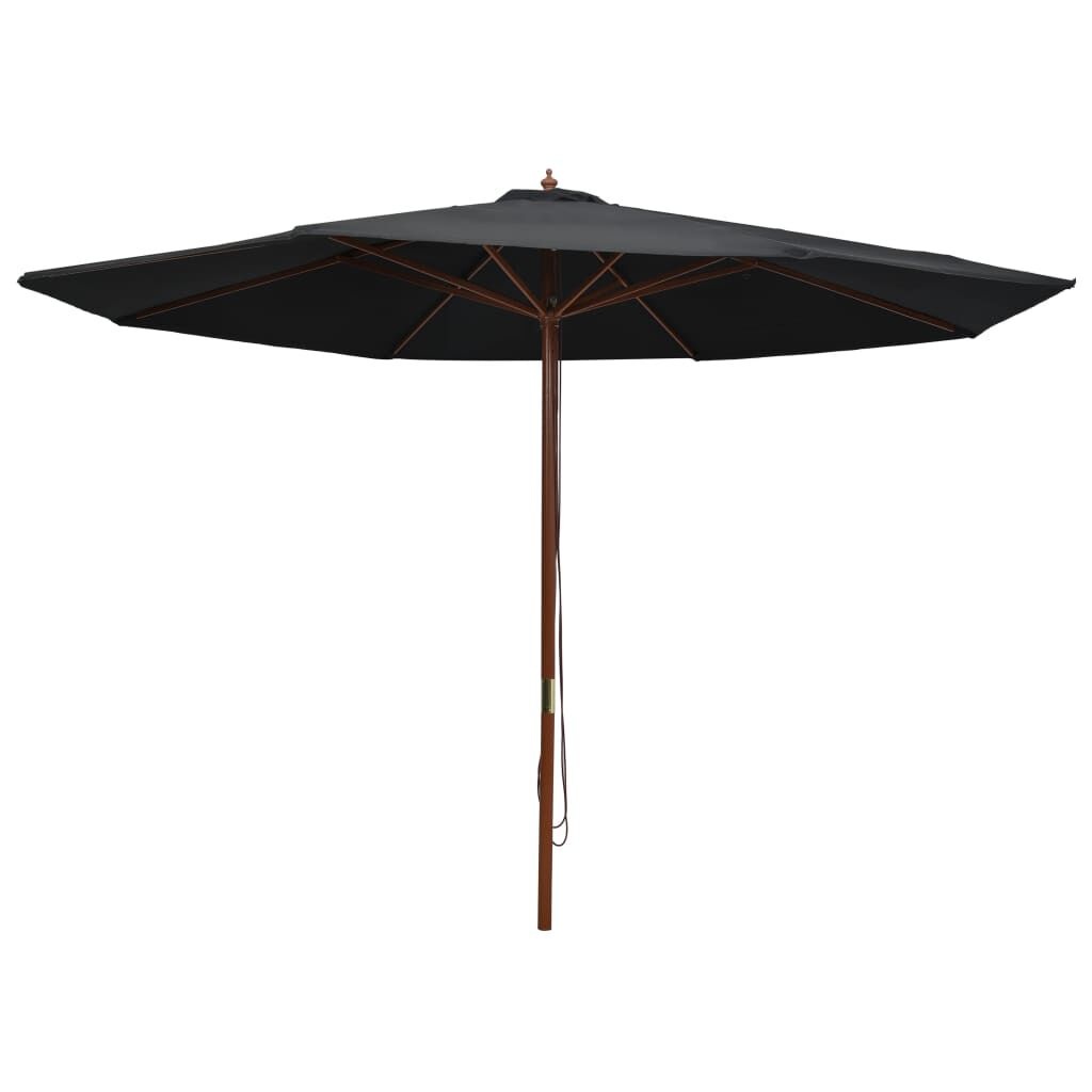 vidaXL Parasol Zwart 350cm Hout - 55% Korting!