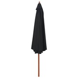 vidaXL Parasol Zwart 350cm Hout - 55% Korting!