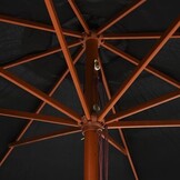 vidaXL Parasol Zwart 350cm Hout - 55% Korting!