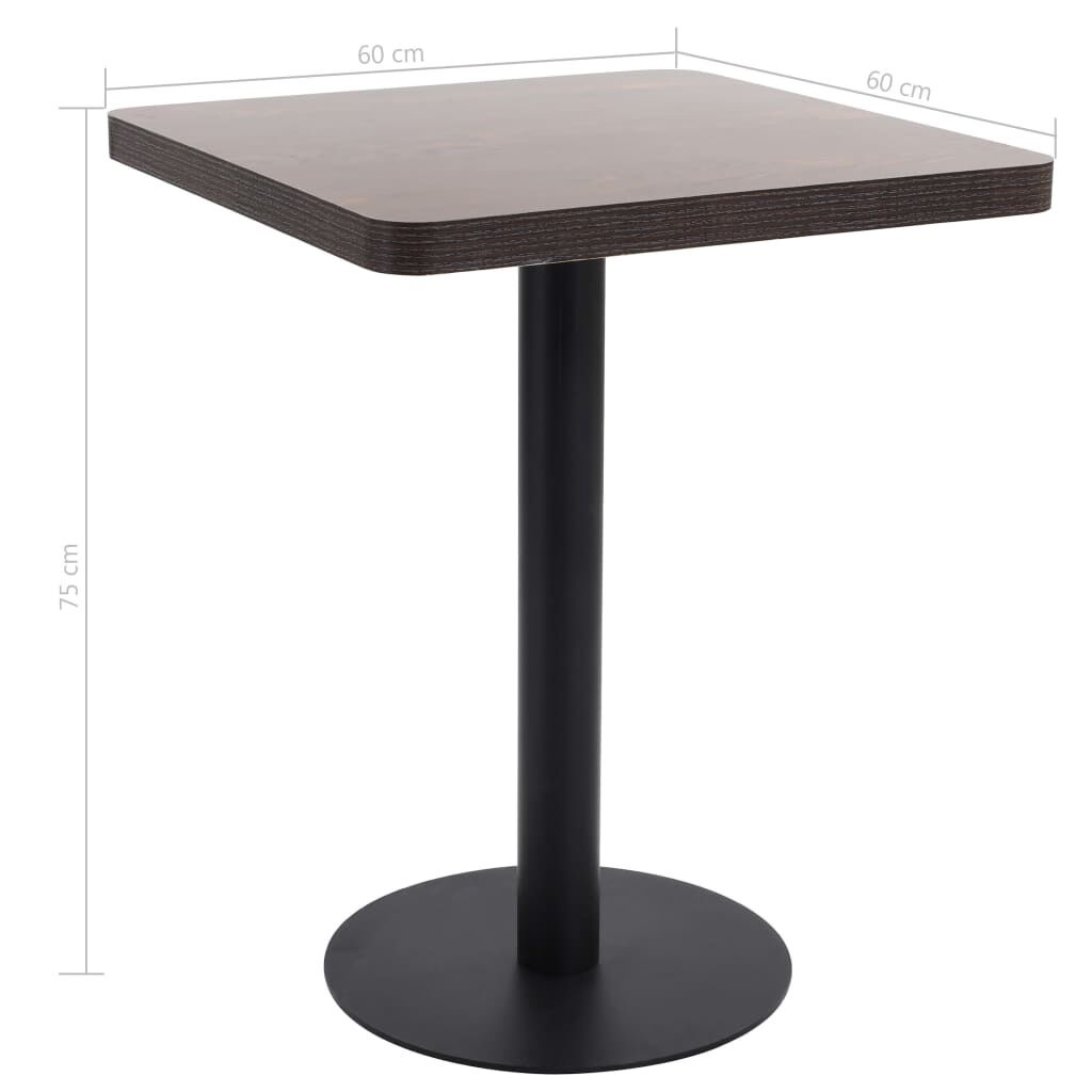Bistrotafel Donkerbruin 60x60cm - Retourdeal! 40% Korting