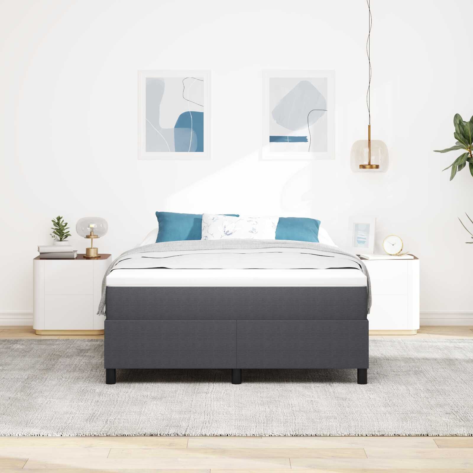 vidaXL Boxspring 160x200 Donkergrijs - 40% Korting!