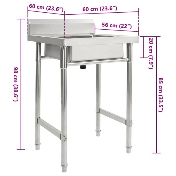vidaXL RVS Gootsteen Enkele Bak - 55% Korting!