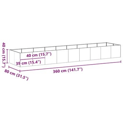 vidaXL Plantenbak Roest 360x80x40cm - 40% Korting!