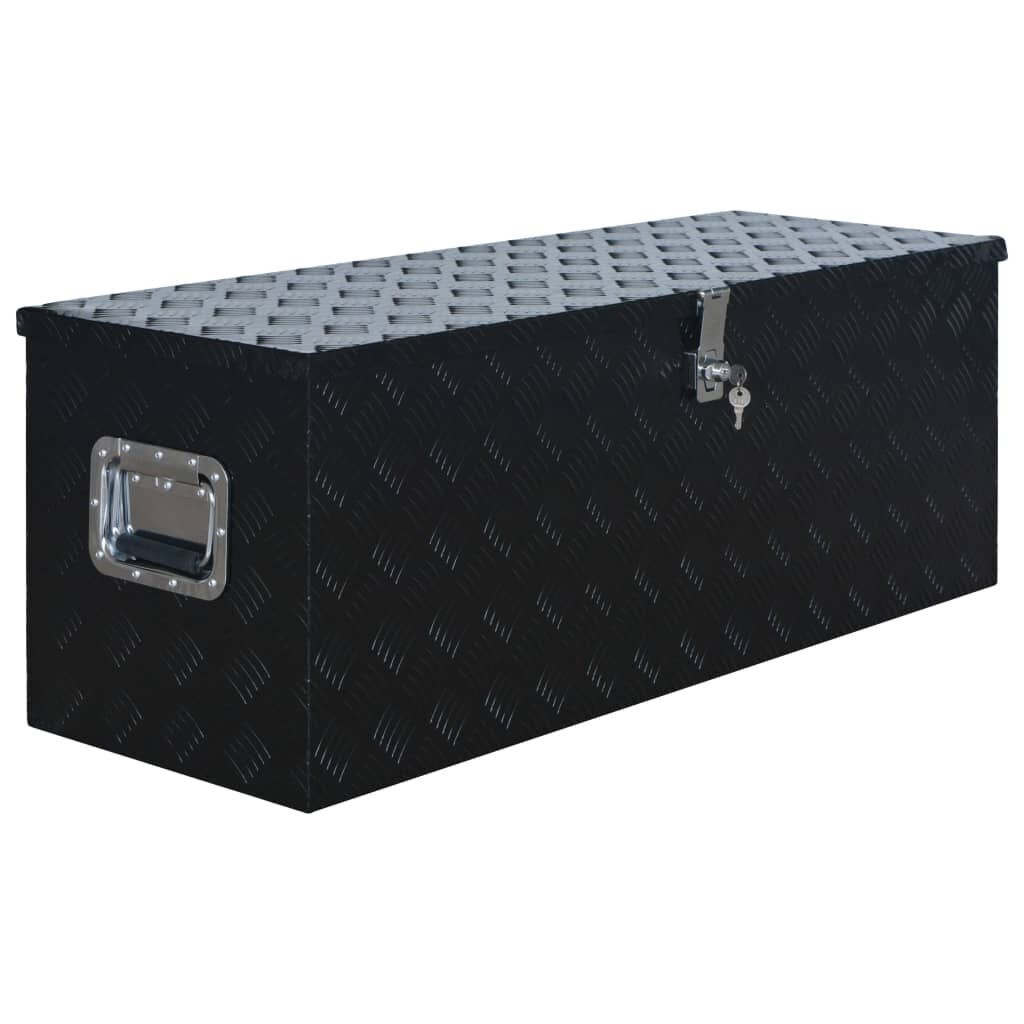 vidaXL Aluminium Kist Zwart 1085x370x400mm - 55% Korting!