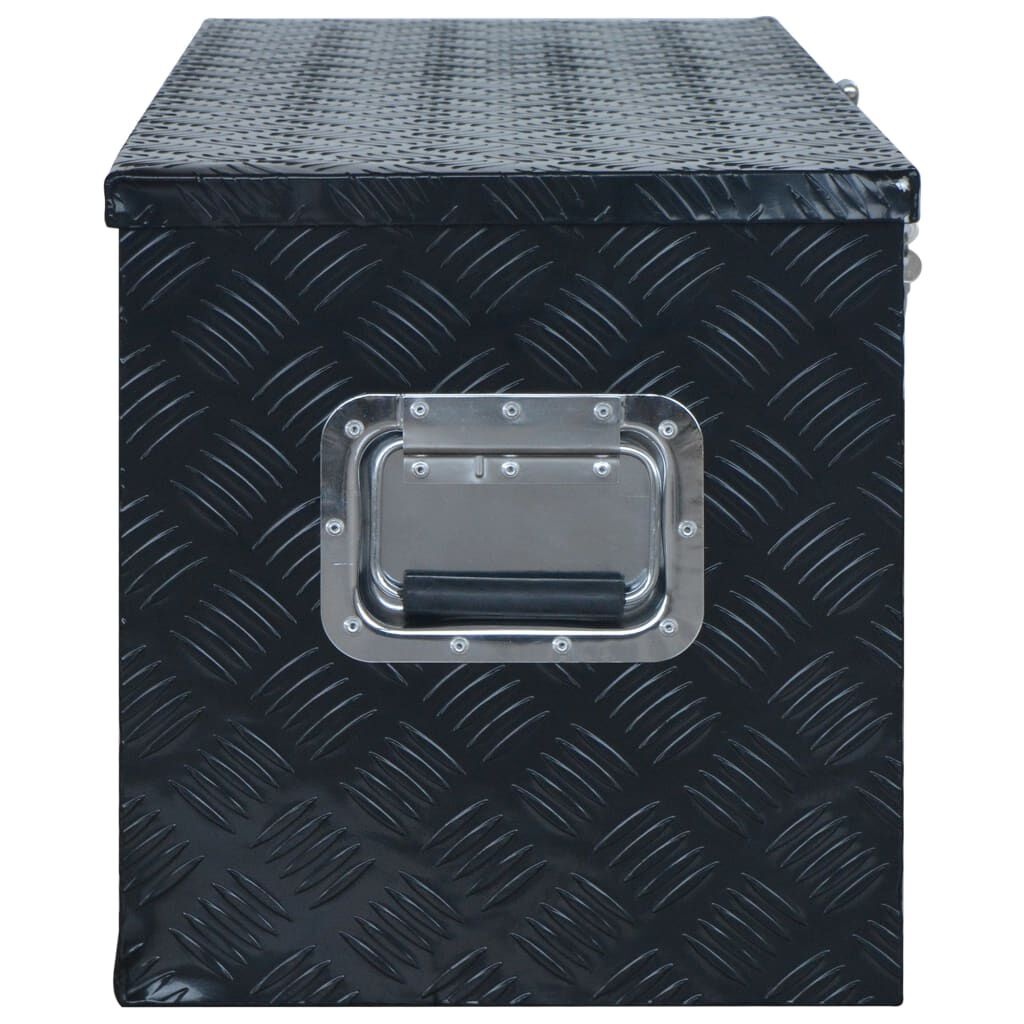 vidaXL Aluminium Kist Zwart 1085x370x400mm - 55% Korting!