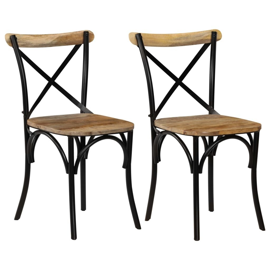 VidaXL Kruisstoelen (2x) Mangohout Zwart -40%! Unieke Kans!
