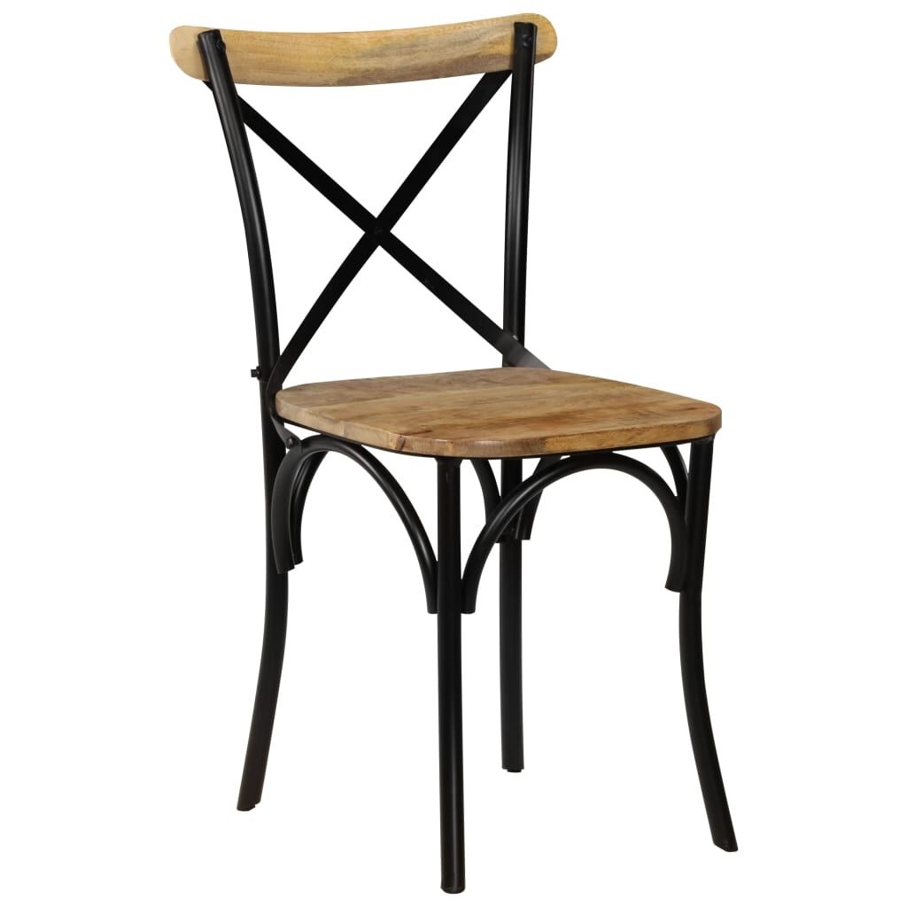 VidaXL Kruisstoelen (2x) Mangohout Zwart -40%! Unieke Kans!