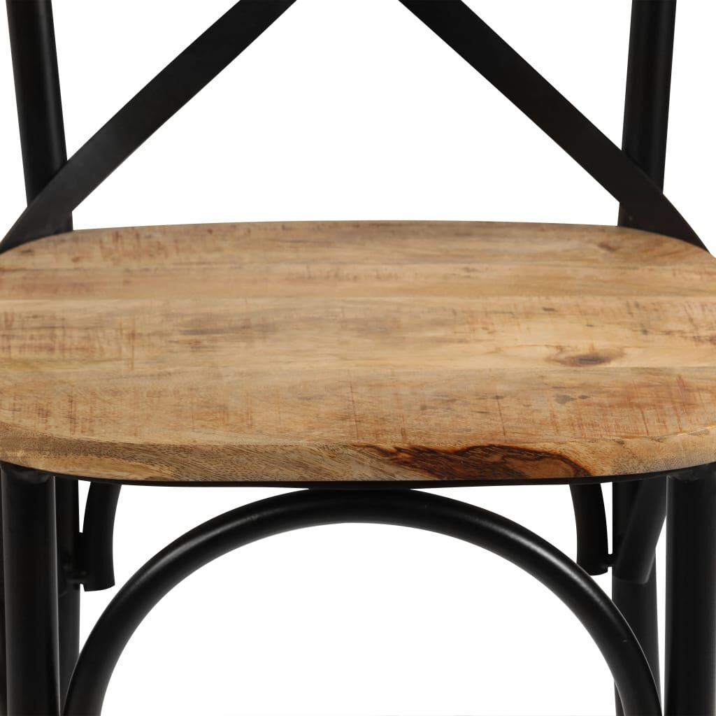 VidaXL Kruisstoelen (2x) Mangohout Zwart -40%! Unieke Kans!