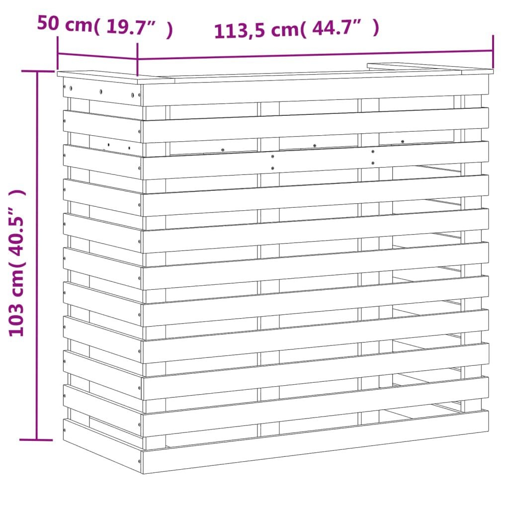 Tuinbartafel Wasbruin Grenenhout - 113cm - 40% Korting!