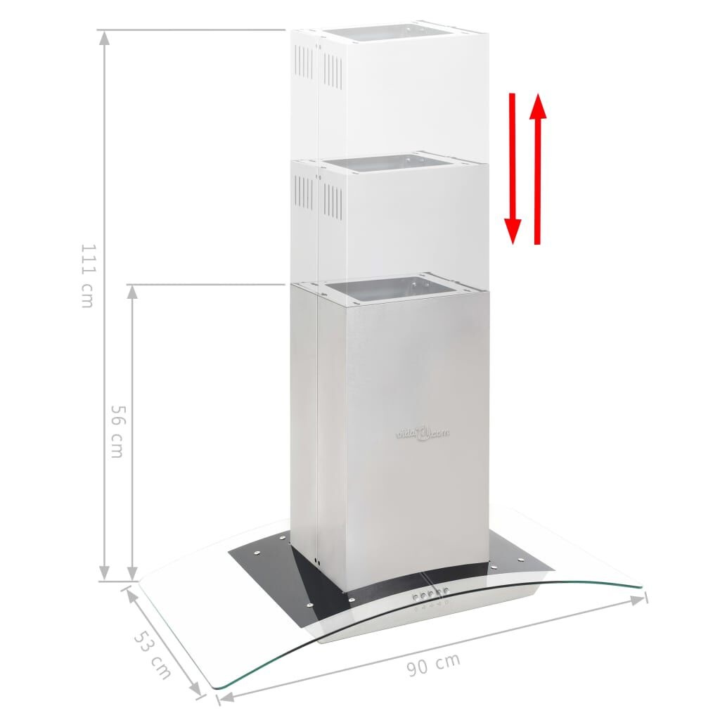 vidaXL Eiland Afzuigkap RVS - 90cm - 40% Korting!