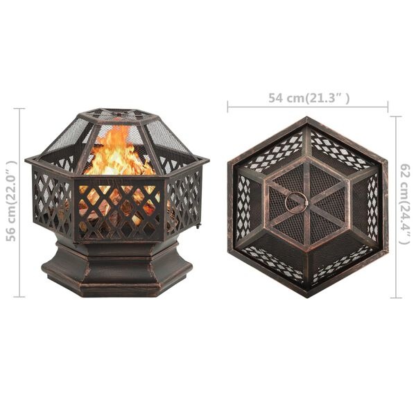 VidaXL Vuurplaats XXL - 62cm - Zwart/Bruin - 35% Korting!