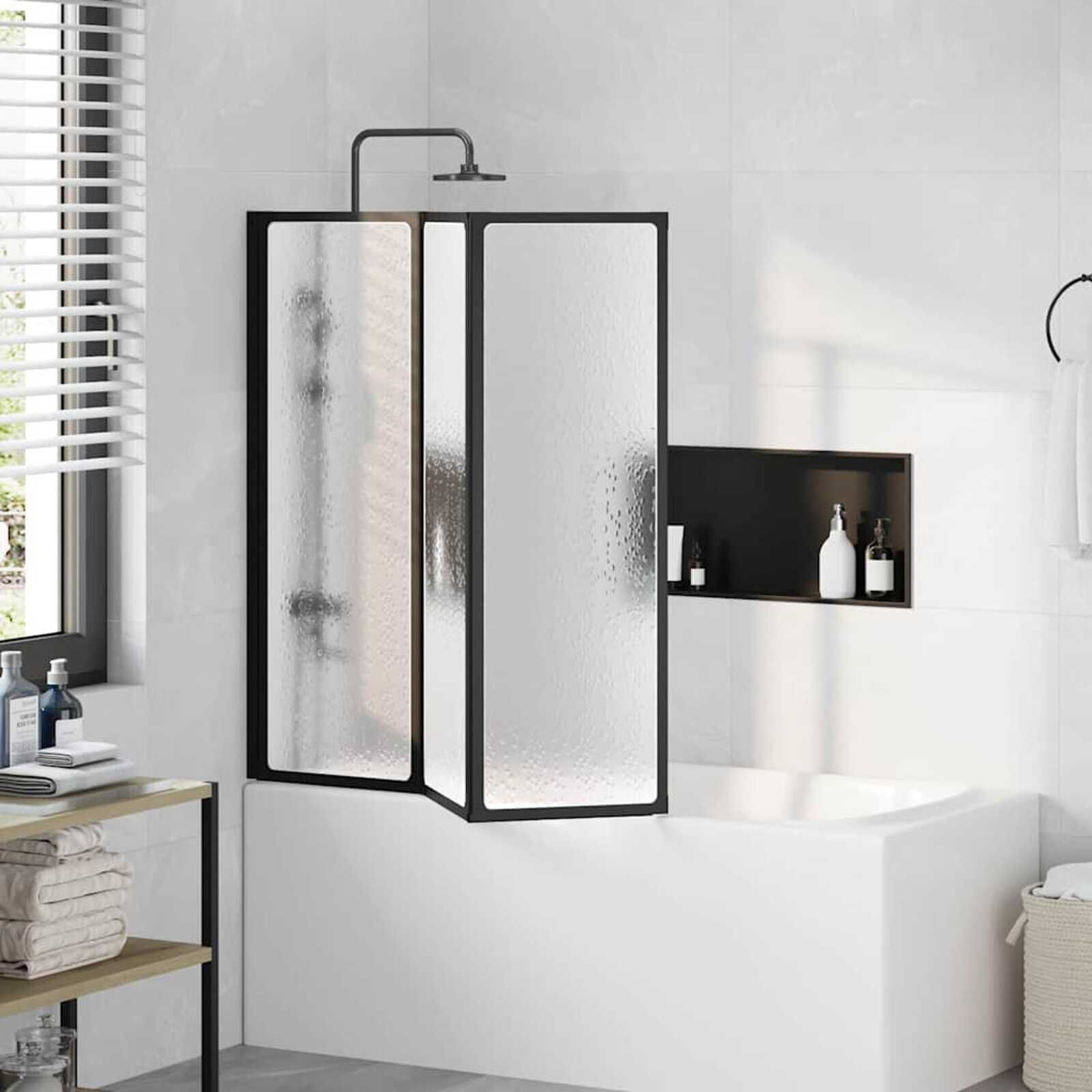 Badscherm 3 Panel Vouwbaar 117x120cm - 40% Korting!