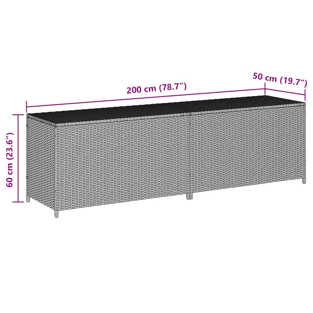 Tuinbox Poly Rattan Grijs 200cm - 40% Korting!