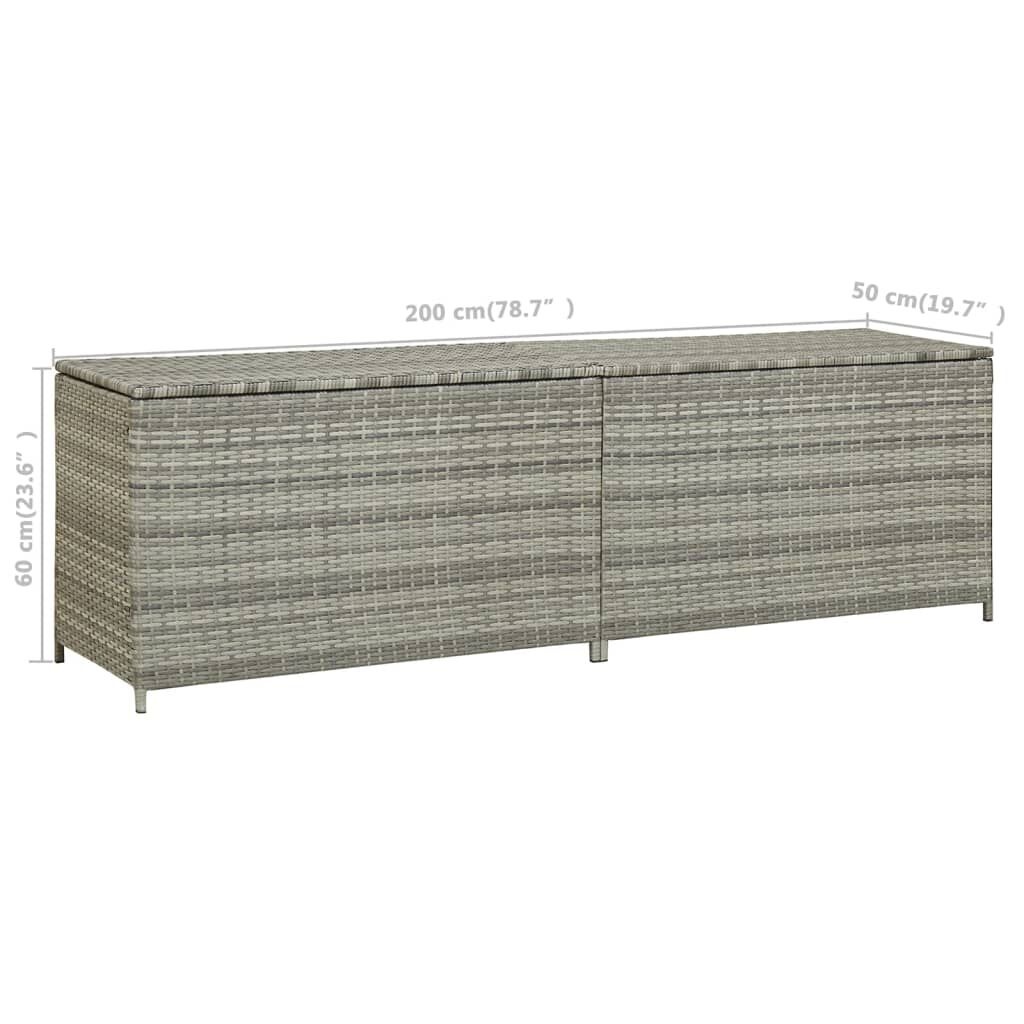 Tuinbox Poly Rattan Grijs 200cm - 40% Korting!