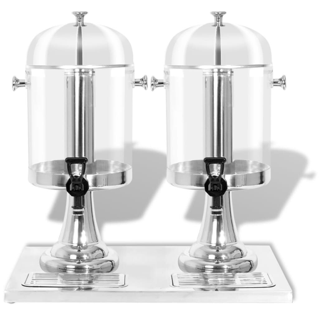 VidaXL Dubbele Sapdispenser RVS 2x8L - 40% Korting!