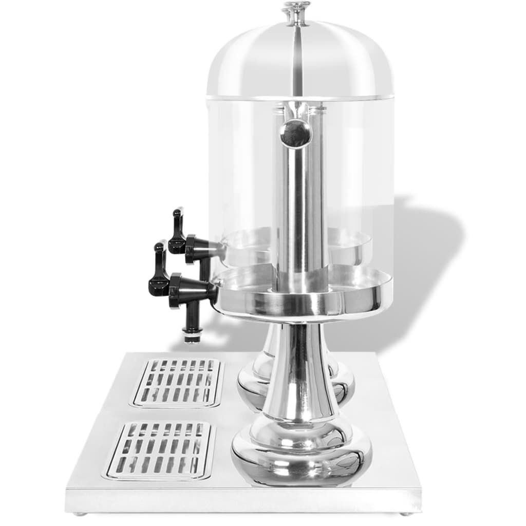 VidaXL Dubbele Sapdispenser RVS 2x8L - 40% Korting!