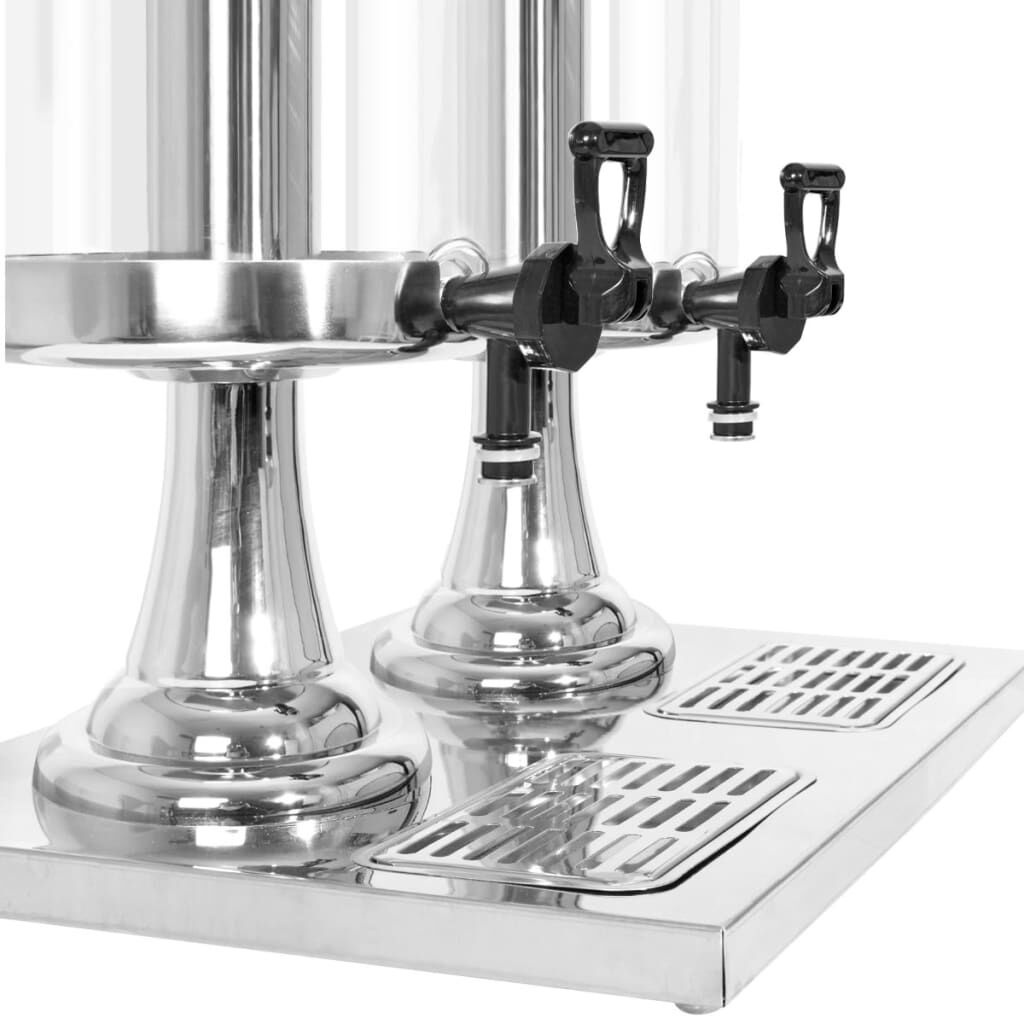 VidaXL Dubbele Sapdispenser RVS 2x8L - 40% Korting!