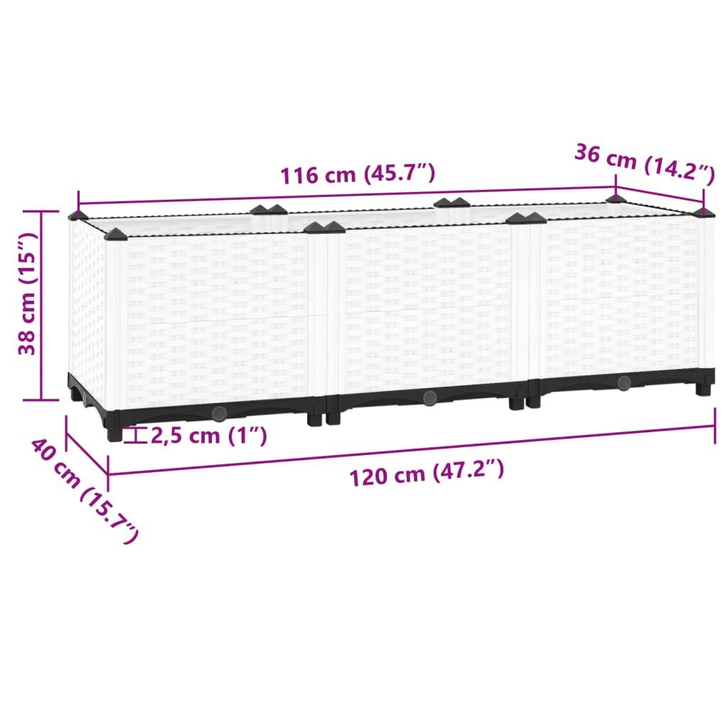 vidaXL Verhoogde Plantenbak 120cm - 40% Korting! Zo Goed Als Nieuw