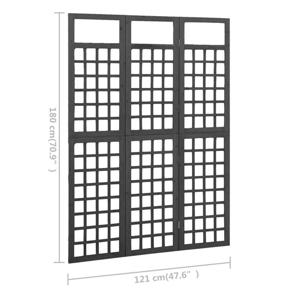 Kamerscherm/Trellis Vurenhout Zwart 121x180cm - 35% Korting!